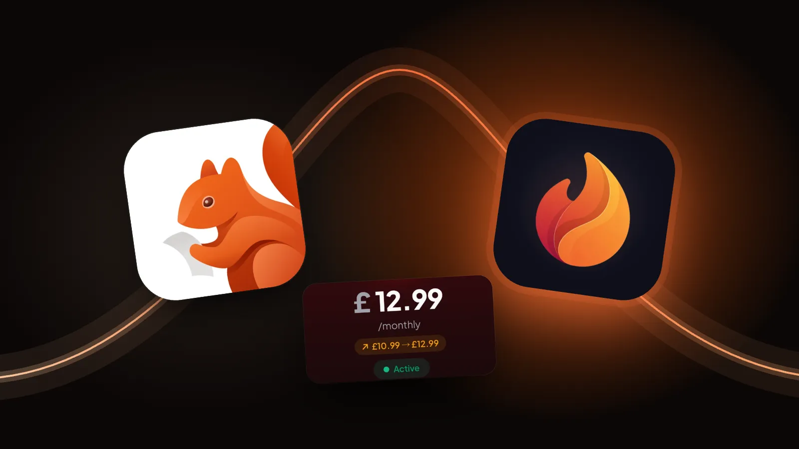 The Bobby app icon and the Burn app icon side by side on a dark ember background.